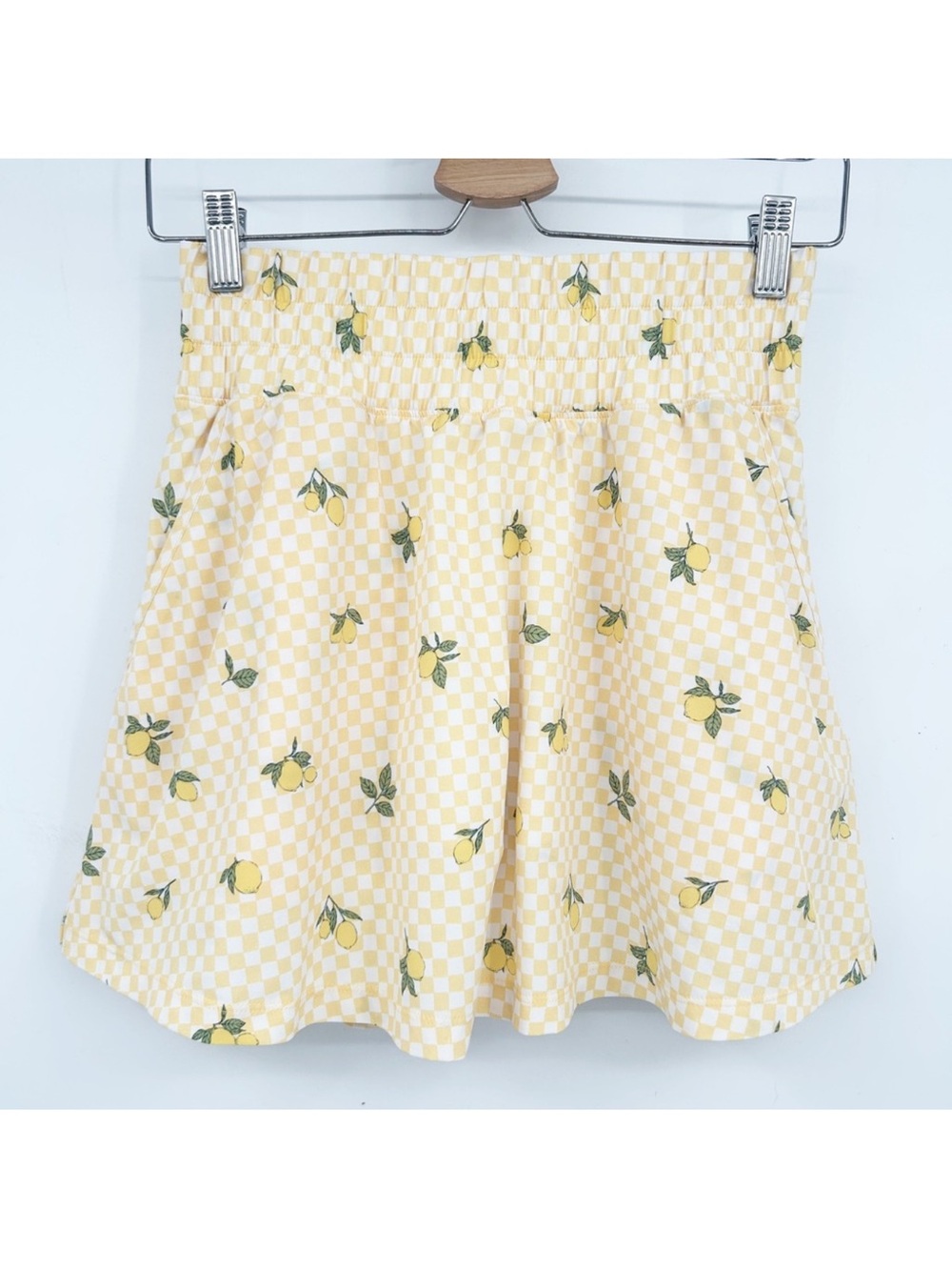 Puma Womens Sandy Yellow Gingham Lemon Print Active Athletic‎ Golf Skort Size XS